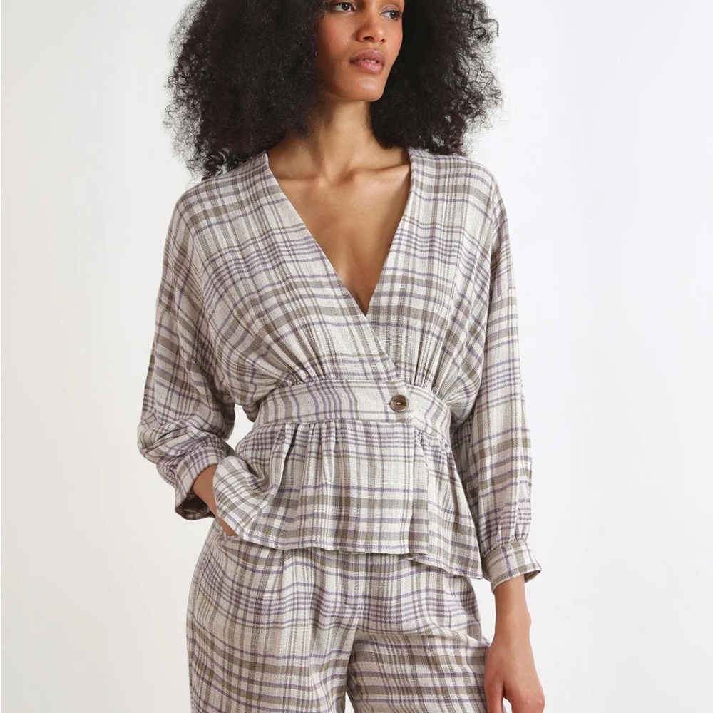 Scalpers NWT Check Jacket with button xs